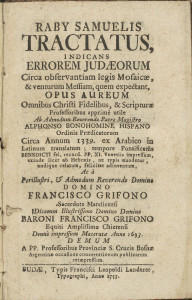 Francisco Grifono ... impressum ... anno 1693. Demum a pp. professoribus Provinciae s. Crucis Bosnae Argentinae occasione concertationum publicarum reimpressum.