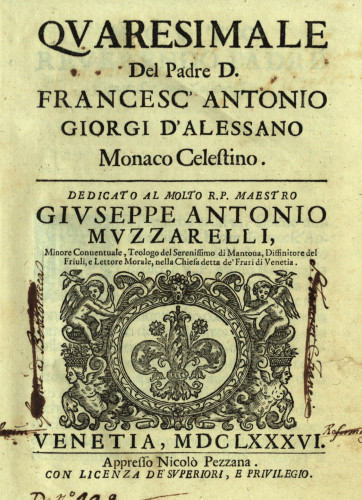 Quaresimale del padre d. Francesc' Antonio Giorgi D'Alessano monaco celestino / Giorgi D'Alessano
